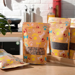 개를 위한 스탠드업 크래프트 종이 지퍼 파우치